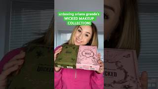 unboxing ariana grande’s WICKED MAKEUP COLLECTION! 🩷💚 #shorts #wicked #arianagrande