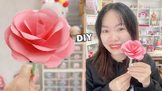 Cách làm hoa hồng bằng giấy đơn giản/ DIY paper rose/ Liam Channel