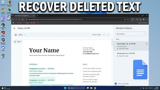 How To Recover Text Accidentally Deleted From Google Docs File - Easy Fix