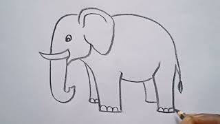 how to draw elephant drawing easy step by step@Kids Drawing Talent