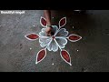 chithirai madham flowers kolam easy flowers muggulu 5*3 dots friday muggulu beautiful rangoli