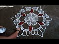 chithirai madham flowers kolam easy flowers muggulu 5*3 dots friday muggulu beautiful rangoli