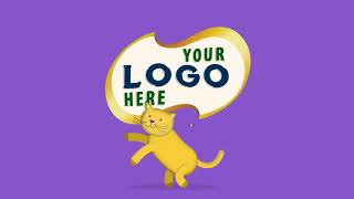 2900 v3  - Animated Cat cartoon Logo Reveal opener animation intro any bg colors