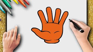 HOW TO DRAW A GLOVE? DRAW A HAND? EASY DRAWING FOR KIDS, STEP BY STEP