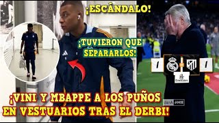 🚨¡ESCÁNDALO! VINICIUS y MBAPPÉ a los GOLPES en el VESTUARIO tras el DERBI de LALIGA ¡FILTRAN PELEA!