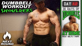Home Dumbbell Workout for Shoulders | 30 Days to Build Pecs, Delts & Trap Muscles - Dumbbells Only!