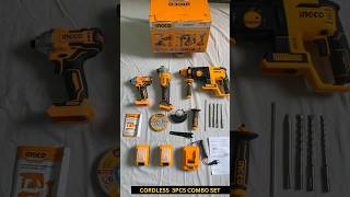 Ingco 3pcs. Combo Set || Cordless Rotary Hammer + Cordless Angle Grinder + Cordless Impact Driver