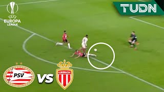 ¡BARRIDA MILAGROSA! Obispo arrebata gol a Boadu | PSV 0-1 Mónaco | UEFA Europa League 21/22-J3 |TUDN