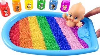Satisfying Video l How to Make Rainbow Bathtubs into Mixing Slime with Glitter Pool Cutting ASMR #15
