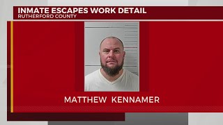 Authorities searching for Rutherford County inmate who walked away from work site