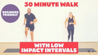 30 Minute Walk at home | With low impact cardio intervals