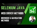 Session 28 - Selenium with Java | WebDriver Methods | Browser & Navigation Commands