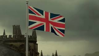 The flag of England is flying in the wind - free download footage