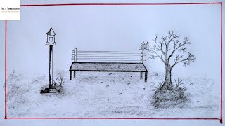 How To Draw Road Side Scenery || Easy Scenery Drawing