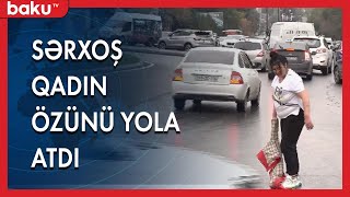 İntihar etmək istədi, özünü avtomobil yoluna atdı - Baku TV