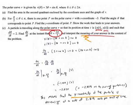 2011 AP Calculus BC Form B FRQ 2 Part C - YouTube