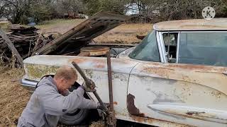 We rescue a 1960 Thunderbird from the abandoned farmstead: Out of the mud, and onto the trailer!
