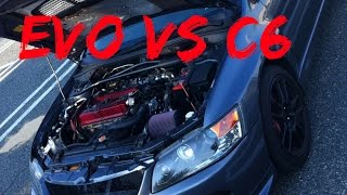 Evo IX 6466 (720 WHP) vs C6 LS2 ProCharged 9 Second Car