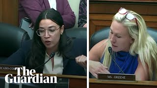 Marjorie Taylor Greene and Alexandria Ocasio-Cortez clash in chaotic US House he