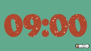 9 Minute Timer | Taylor Swift Orange Glitter & Green Classroom Countdown