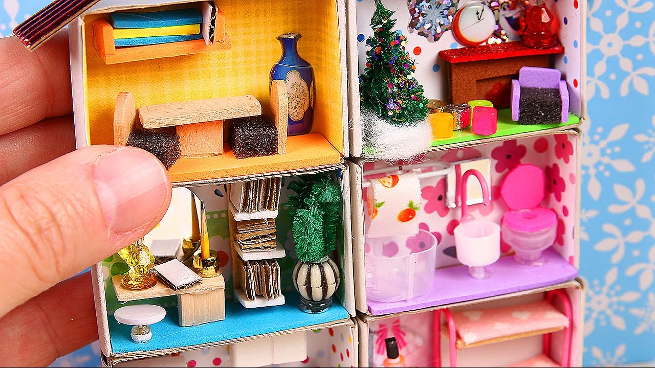 DIY Miniature Matchbox Dollhouse Tutorial - YouTube