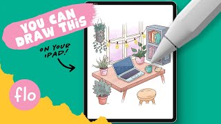 You Can Draw This Cozy Desk in PROCREATE - Step by Step Procreate Tutorial