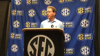 Nick Saban gives animated answer to transfer rule question