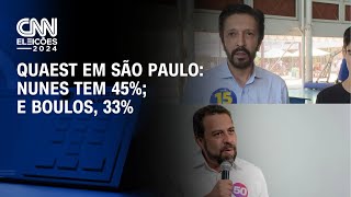 Quaest em São Paulo: Nunes tem 45%; e Boulos, 33% | CNN 360°