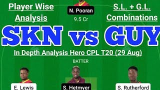 SKN vs GUY Dream11 Team | SKN vs GUY Dream11 Hero CPL T20 29 Aug | SKN vs GUY Dream11 Today Match
