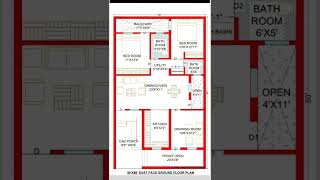 30' x 50' ground floor design | 2bhk home plan | 1500 sqft home design | east facing house plan