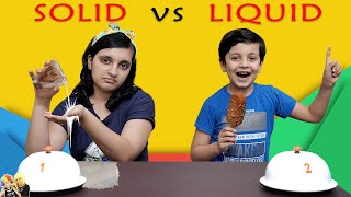 SOLID vs LIQUID CHALLENGE | Solid food vs liquid food eating challenge | Aayu and Pihu Show
