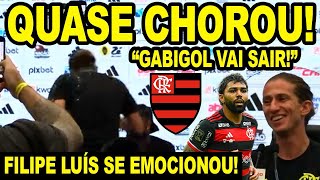 FILIPE LUÍS SE EMOCIONA E QUASE CHORA SOBRE SAÍDA DE GABIGOL! JOGADORES INVADEM COLETIVA FLA CAMPEÃO