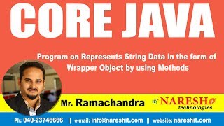 Program on Represents String Data in the form of Wrapper Object by using Methods|Core Java Tutorials