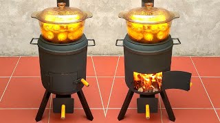 DIY multi function wood stove from old gas cylinder