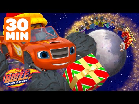 Blaze Visits Santa and Opens Presents! 30 Minute Compilation Blaze and the Monster Machines