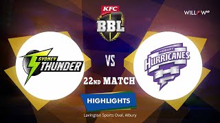 Highlights: 22nd Match, Sydney Thunder vs Hobart Hurricanes