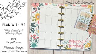 PLAN WITH ME - MINI HAPPY PLANNER CURRENTLY & MONTHLY SPREADS   - MARABOU DESIGNS AND FLOWERS