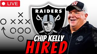 🚨 LIVE - RAIDER WAR ROOM: Chip Kelly Hired as NEW #Raiders OC! Full Breakdown \u0026 Instant Reaction!