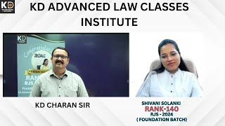 Success story of RJS SHIVANI SOLANKI (Rank- 140)| RJS |Strategy For Rajasthan Judicial Exam | KDALC