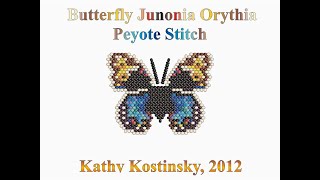 Butterfly Junonia orythia. Peyote stitch. Beading cartoon