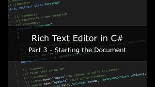 Building a Rich Text Editor in C# - Part 3 - Starting the Document