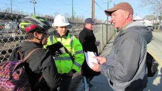 Installation of the Neponset River Greenway bridge at Mattapan Station