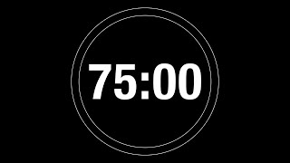 75 Minute Timer - 4500 Second Timer Countdown with progress ring (4K)