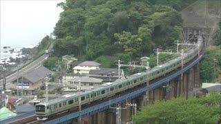 [FHD]JR東日本・東海道本線：早川～根府川駅間、E231系/走行シーン。