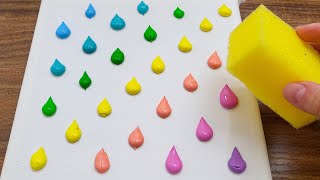 How to Simple \u0026 Easy Rainbow Acrylic Painting With Sponge #878｜Oddly Satisfying ASMR Tutorial