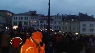 Flying with a video drone on Trutnov Krakonoš square