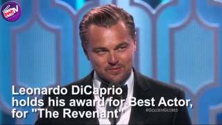 Leonardo Di Caprio wins best actor at the 2016 golden globes