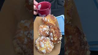 Windbeutel or German Cream puffs at the Christmas market in Cologne Cathedral