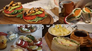 A collection of seven nyanggwajeom sandwiches