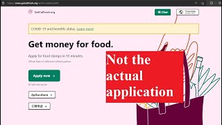 GetCalFresh.org Is Not an Actual Application for Food Stamps